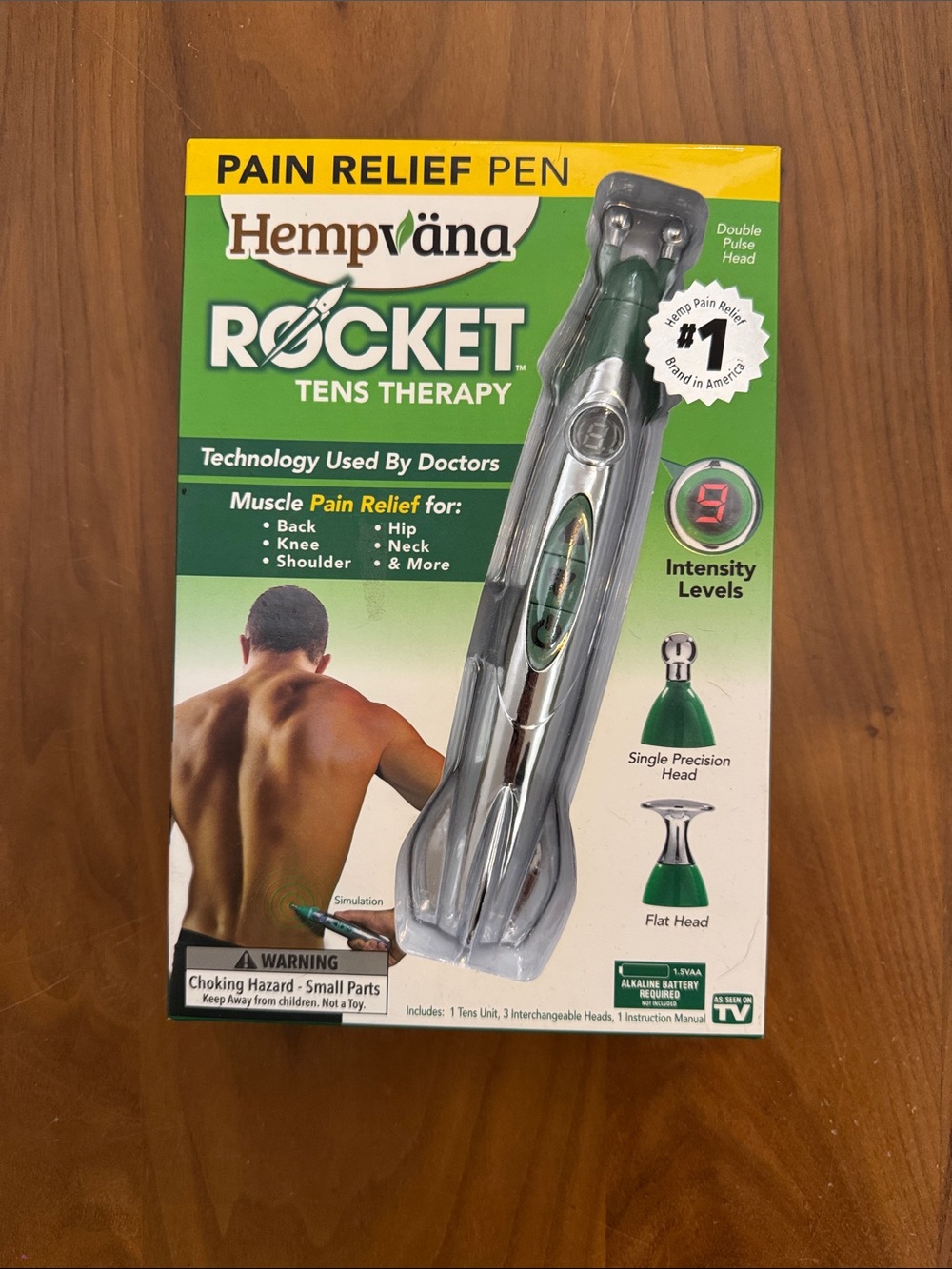 Hempvana Rocket TENS Therapy Pain Relief Pen - Green/Silver